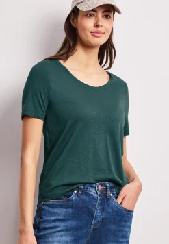 Basic Shirt met V-hals in effen kleur