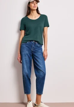 Basic Shirt met V-hals in effen kleur