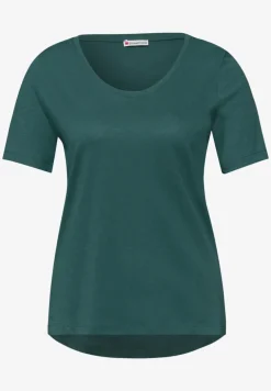 Basic Shirt met V-hals in effen kleur