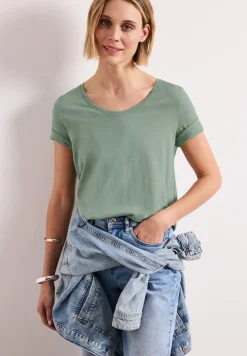 Basic Shirt met V-hals in effen kleur