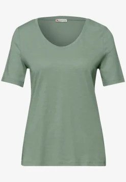 Basic Shirt met V-hals in effen kleur