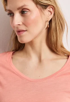 Basic Shirt met V-hals in effen kleur