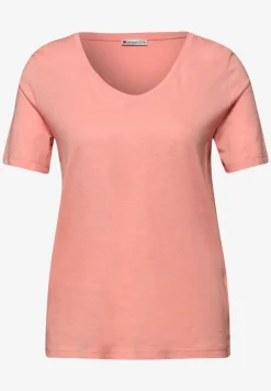 Basic Shirt met V-hals in effen kleur