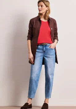 Basic Shirt met V-hals in effen kleur