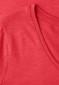 Basic Shirt met V-hals in effen kleur