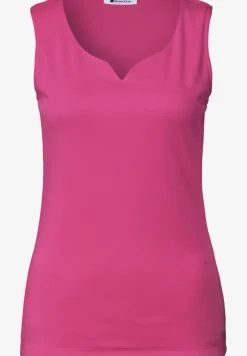 Basic top met hartvormige halslijn