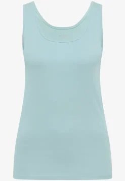 Basic top met ronde hals gemaakt van katoen