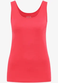 Basic top met ronde hals gemaakt van katoen