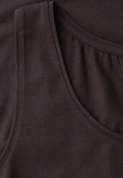 Basic top met ronde hals in effen kleur