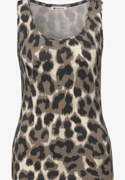 Basic top met ronde hals in leopatroon