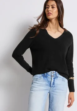 Basic trui met V-hals
