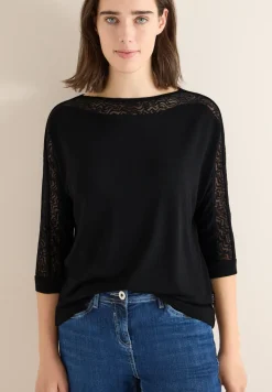 Batwing shirt met mesh