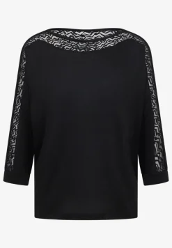 Batwing shirt met mesh