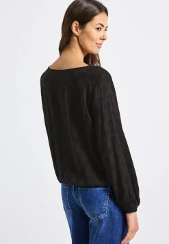 Bedrukte blouse met elastische zoom