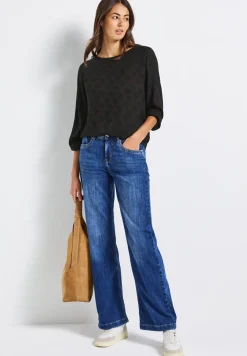 Bedrukte blouse met elastische zoom