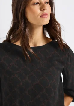 Bedrukte blouse met elastische zoom