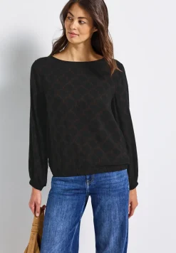 Bedrukte blouse met elastische zoom