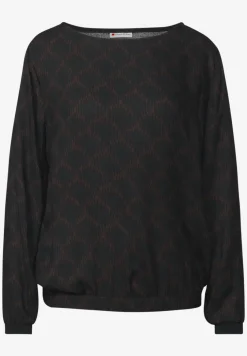 Bedrukte blouse met elastische zoom