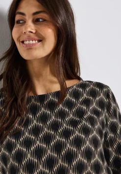 Bedrukte blouse met elastische zoom