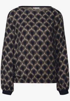 Bedrukte blouse met elastische zoom