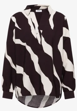 Bedrukte blouse met getapete manchetten