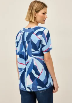 Bedrukte blouse met knoop