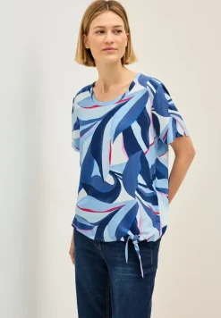 Bedrukte blouse met knoop