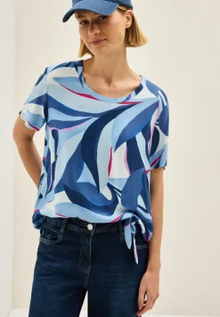 Bedrukte blouse met knoop