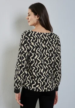 Bedrukte blouse met ronde hals