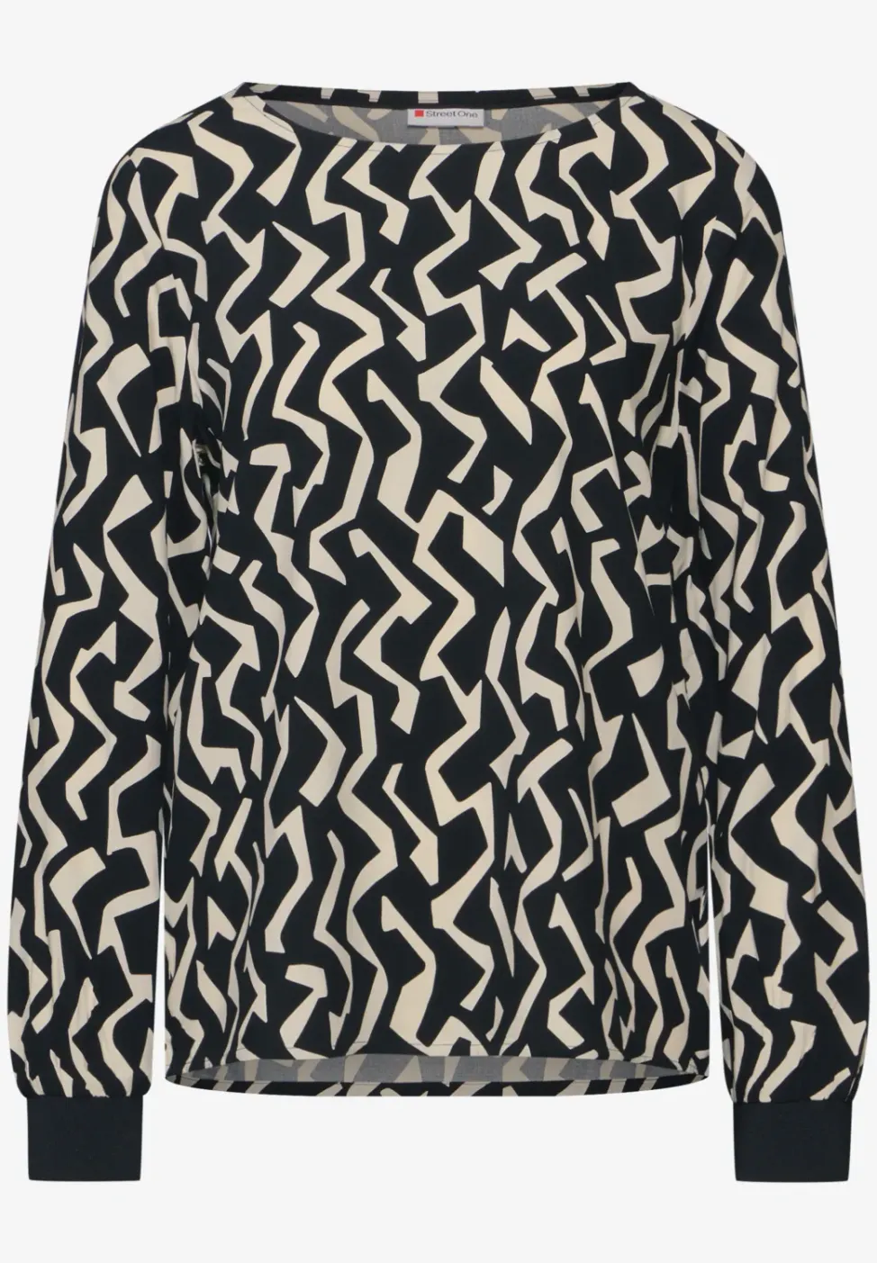 Bedrukte blouse met ronde hals