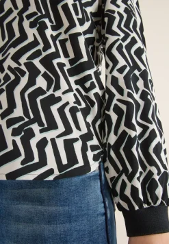 Bedrukte blouse met tape