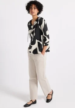 Bedrukte blouse met tape details