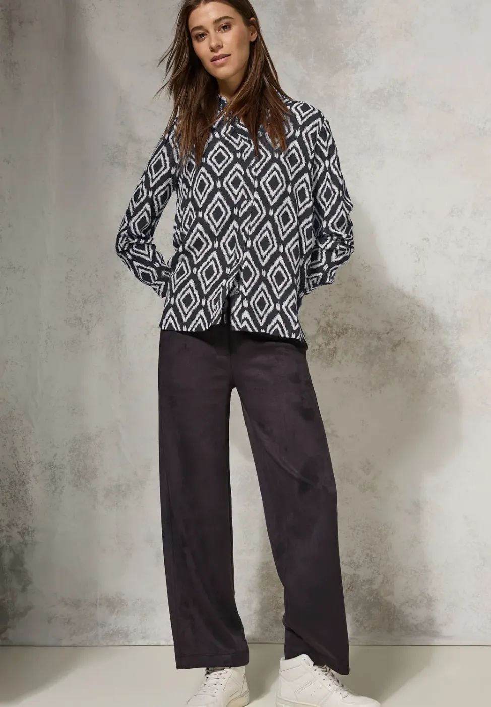 Bedrukte lange blouse
