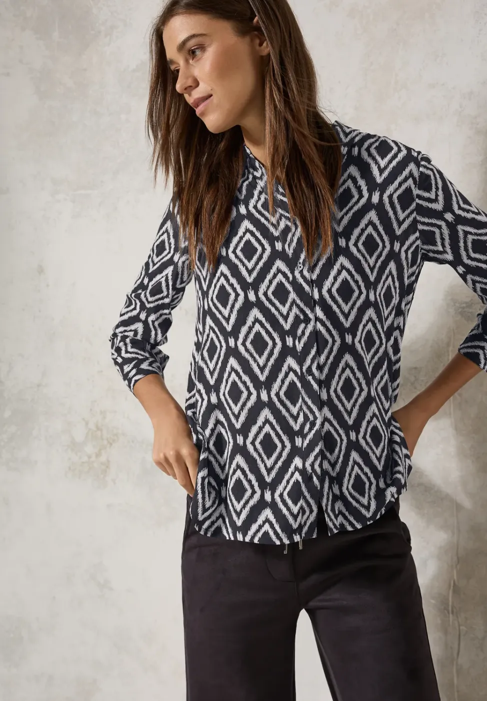 Bedrukte lange blouse
