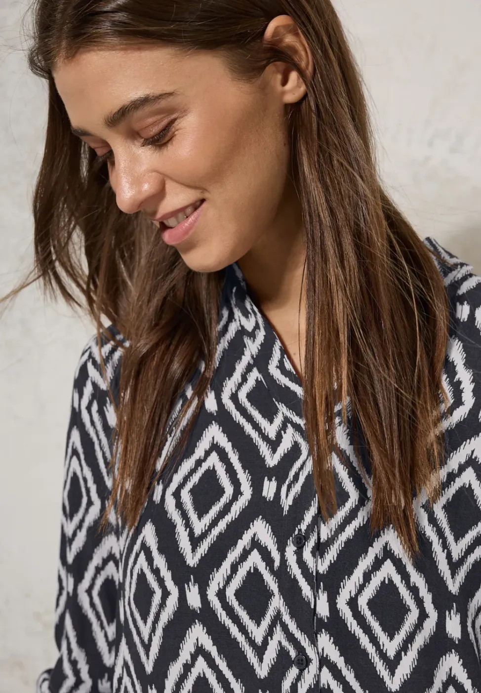 Bedrukte lange blouse
