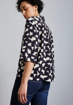 Bedrukte overhemdblouse