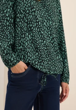 Bedrukte blouse met koord