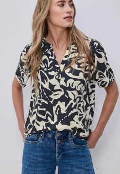 Bedrukte blouse met omslag