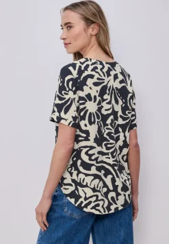 Bedrukte blouse met omslag