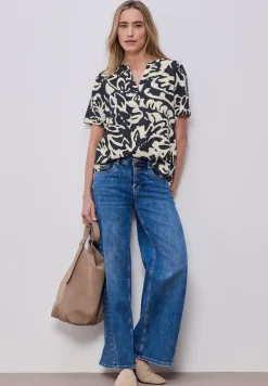 Bedrukte blouse met omslag