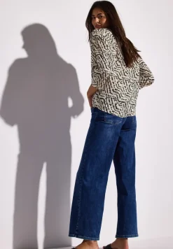 Bedrukte blouse met taping details