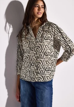 Bedrukte blouse met taping details