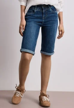 Bermuda met Slim Legs en omgeslagen detail