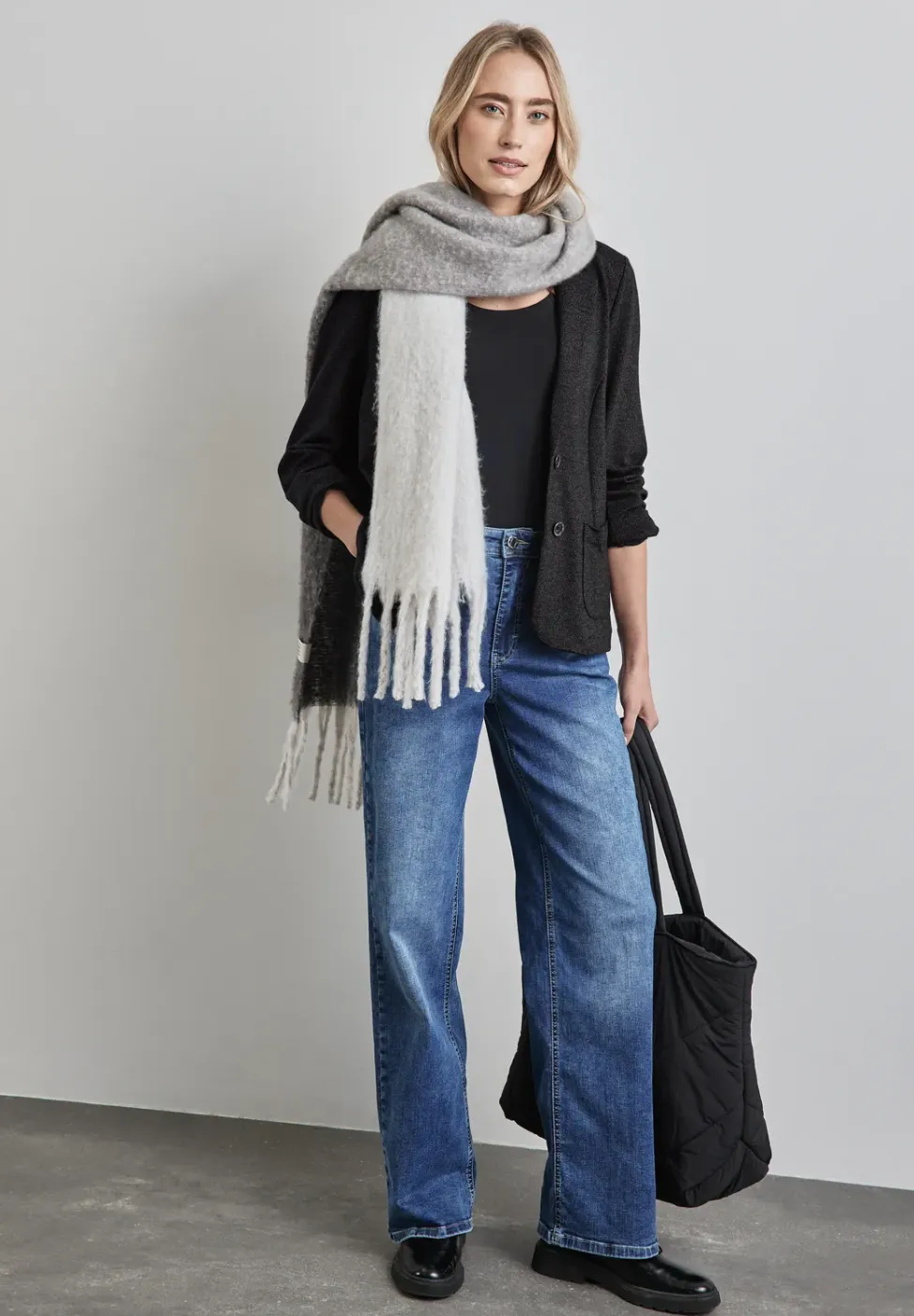 Blazer met gemêleerde look