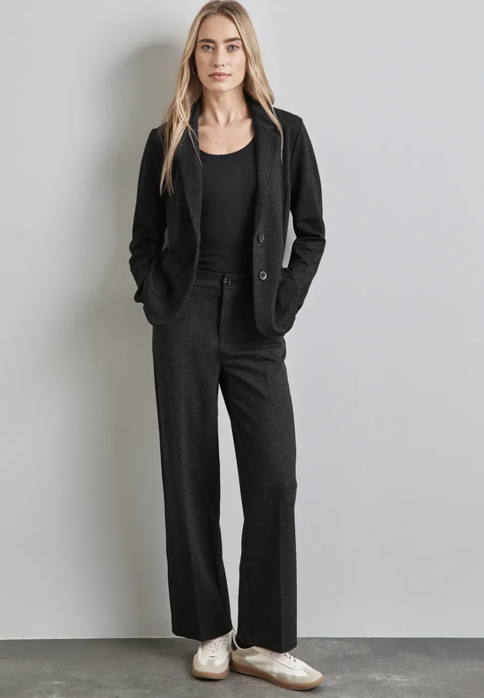 Blazer met gemêleerde look