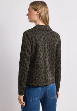 Blazer met reverskraag en leopatroon