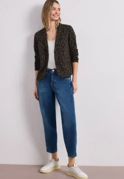 Blazer met reverskraag en leopatroon