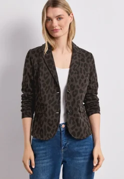 Blazer met reverskraag en leopatroon