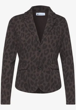 Blazer met reverskraag en leopatroon