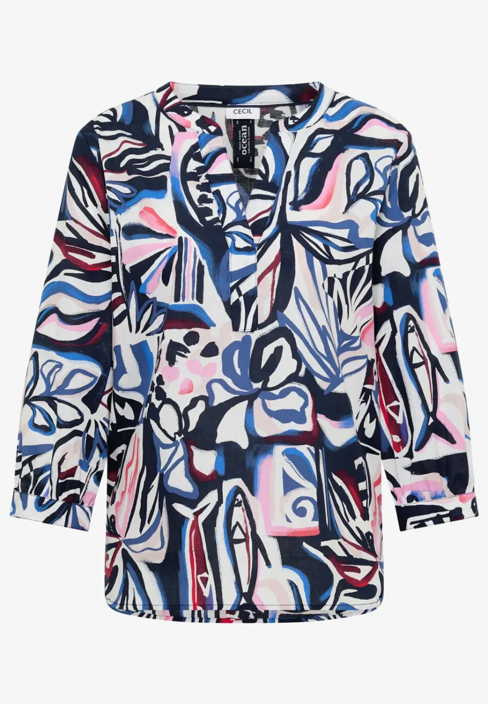 Blouse met 3/4 mouwen en meerkleurige print